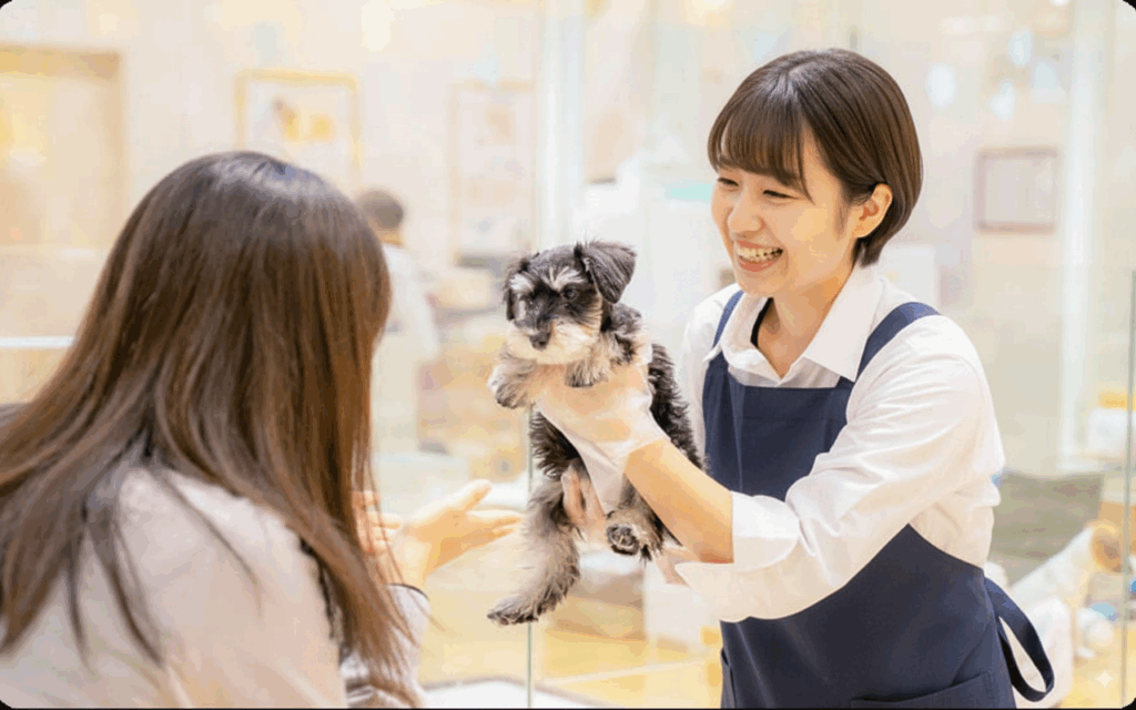 抱きかかえを案内する様子