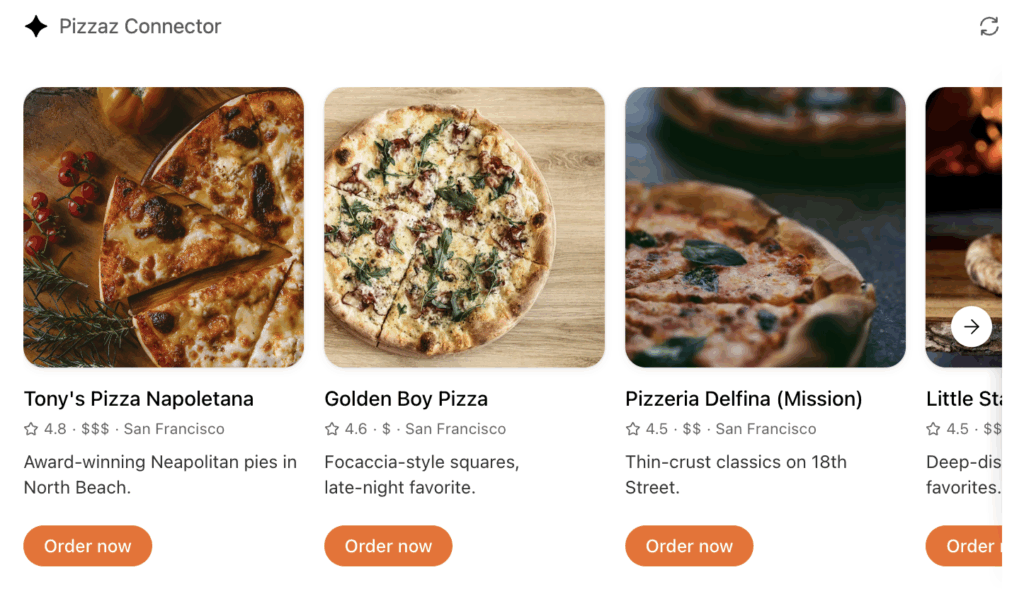 カルーセル形式店舗リストサンプル画像