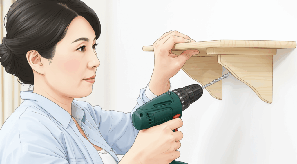 お母さん棚取り付け