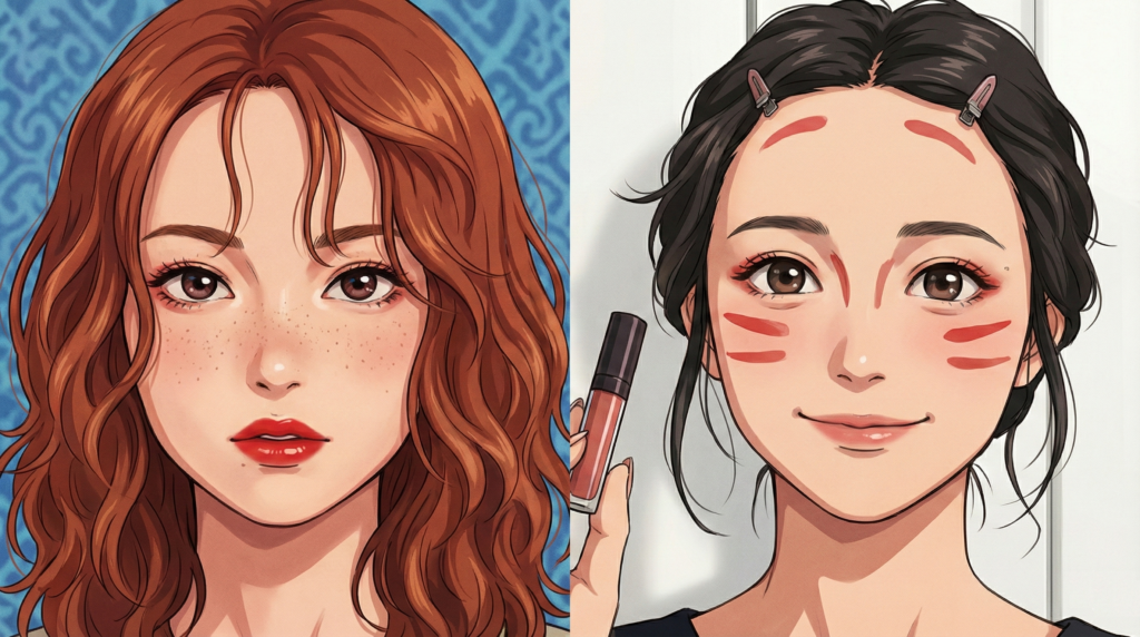 100均コスメのメイク