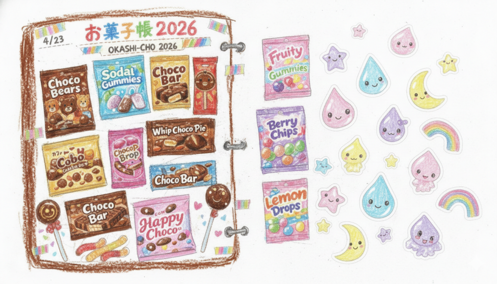 ぷくぷくシールとお菓子帳